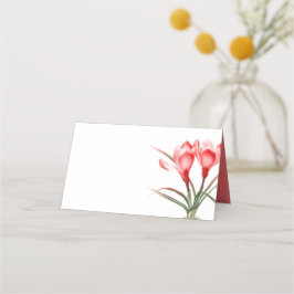 Cartão De Mesa Crocus d'água cor de laranja vermelho