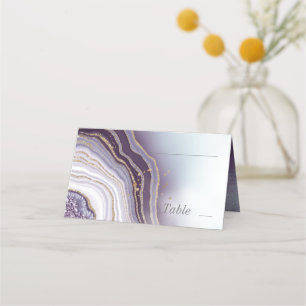 Cartão De Mesa Crystal Agate Wedding Ametyst ID825