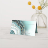 Crystal Agate Wedding Teal ID825