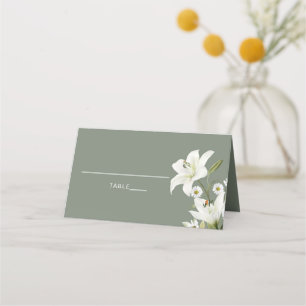 Cartão De Mesa Daisies e lírios brancos