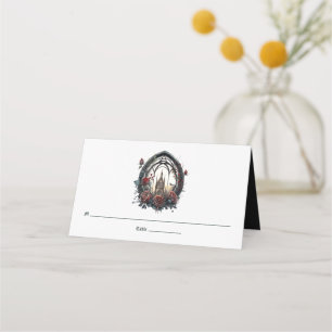 Cartão De Mesa Dark Fantasy Castle Window Gothic Wedding