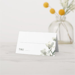 Cartão De Mesa Dark Sage Green Botanical Wedding