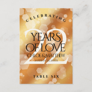 Cartão de Mesa de 22° aniversário de casamento de 