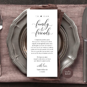 Cartão de Mesa de Agradecimento de Casamento com C