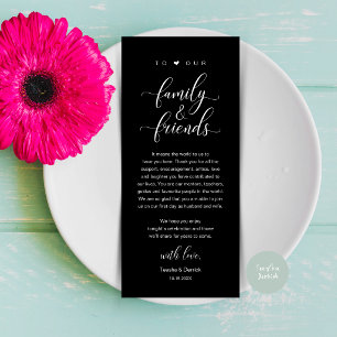 Cartão de Mesa de Agradecimento de Casamento com C