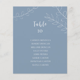 Cartão de Mesa de Assentos de Casamento em Azul Em