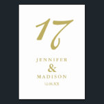 Cartão de Mesa de casamento branco e dourado<br><div class="desc">Casamento</div>