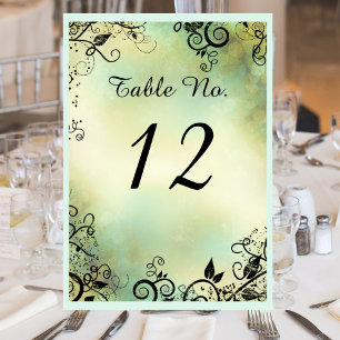Cartão de Mesa de Casamento Brilhante para Noite 