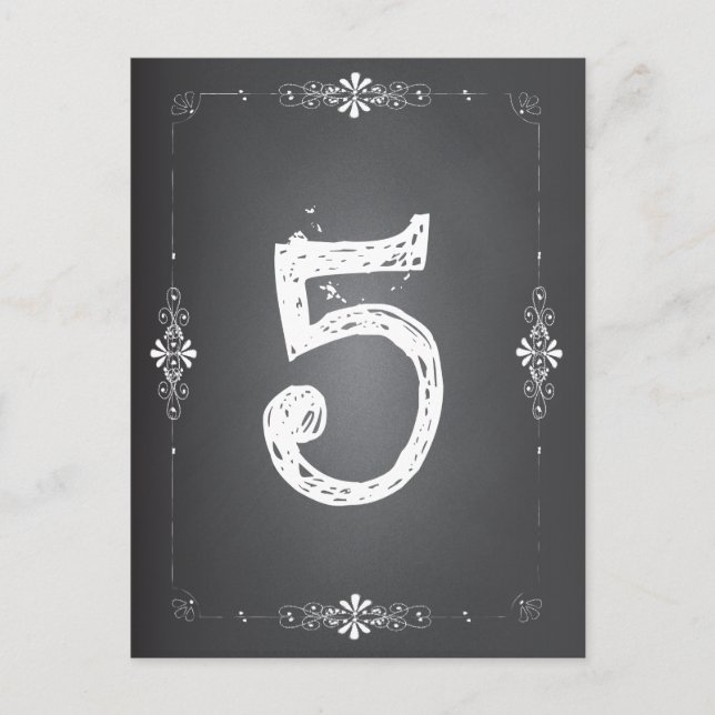 Cartão de Mesa de Casamento Chalkboard (Frente)