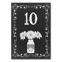 Cartão de Mesa de Casamento Chalkboard Mason Jar