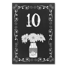 Cartão de Mesa de Casamento Chalkboard Mason Jar