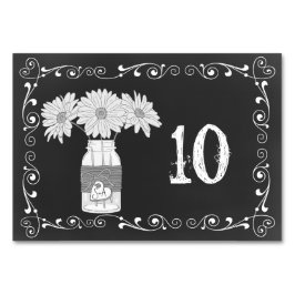 Cartão de Mesa de Casamento Chalkboard Mason Jar
