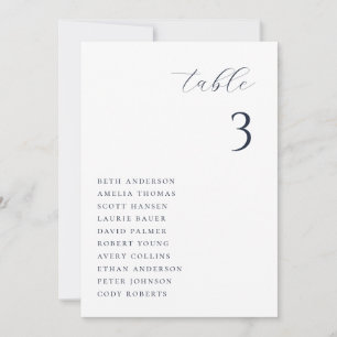 Cartão de Mesa de Casamento Chic Minimalista