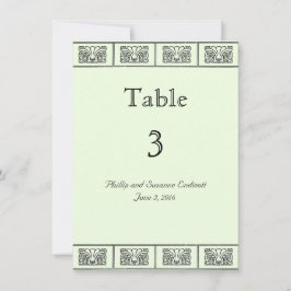 Cartão de Mesa de Casamento com Bordas de Flores A