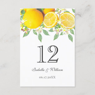 Cartão de Mesa de Casamento com Lemon de Boho
