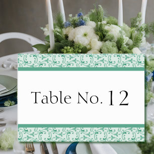 Cartão de Mesa de Casamento da Mint Green Florenti
