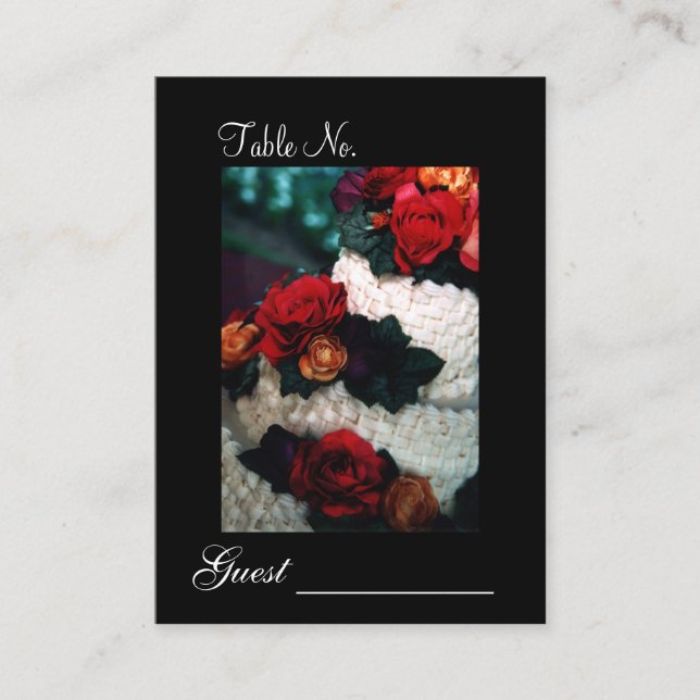 Cartão de Mesa de Casamento de Bolo de Rosa Brilho (Frente)