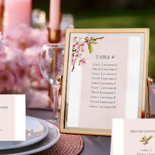 Cartão de Mesa de Casamento de Cherry Blossom