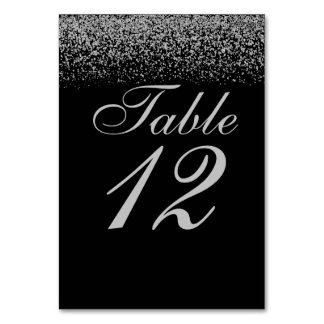 Cartão de Mesa de Casamento de Confetti de Glitter