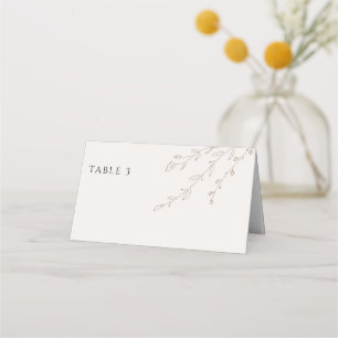 Cartão de Mesa de Casamento de Creme Neutro Simple