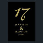 Cartão de Mesa de casamento de guião preto persona<br><div class="desc">Casamento</div>