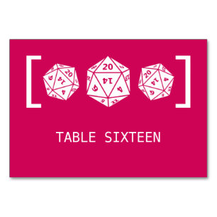 Cartão de Mesa de Casamento de Jogador de Dice D20