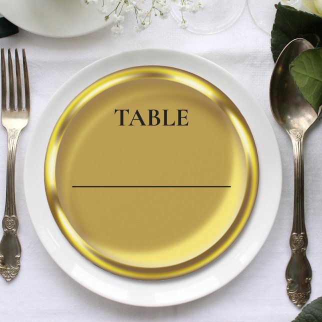 Cartão de Mesa de Casamento de Luxo Elegante de Mo (Gold Coin Elegant Luxury Wedding Table Place Card)