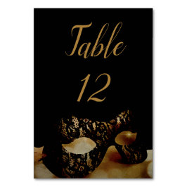 Cartão de Mesa de Casamento de Máscara de ouro