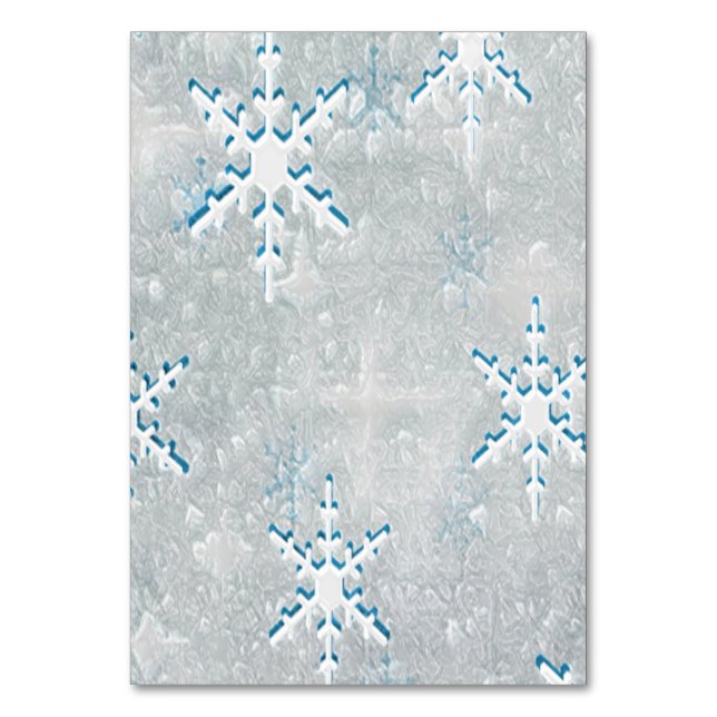 Cartão de Mesa de Casamento de Natal IceSnowflakes (Frente)