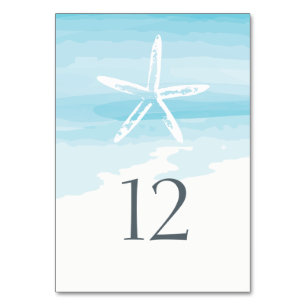 Cartão de Mesa de Casamento de Praia