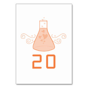 Cartão de Mesa de Casamento de Química Orange Swee