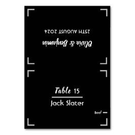 Cartão de Mesa de Casamento de Script Manuscrito S