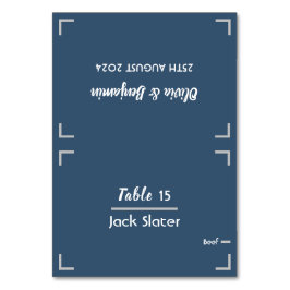 Cartão de Mesa de Casamento de Script Manuscrito S