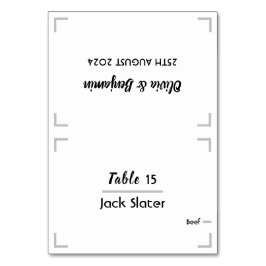 Cartão de Mesa de Casamento de Script Simples Manu