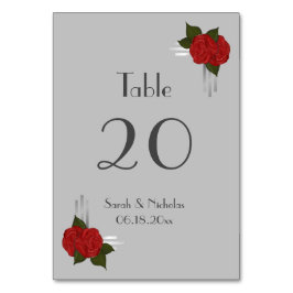 Cartão de Mesa de Casamento Deco-Rosa simples Eleg