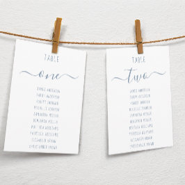 Cartão de Mesa de Casamento em Azul Empoeirado Mod
