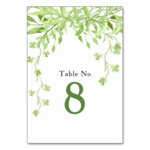 Cartão de Mesa de Casamento Floral de Clover Green