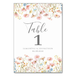 Cartão de Mesa de Casamento Floral de Flor Silvest