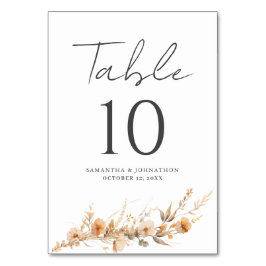 Cartão de Mesa de Casamento Floral de Flor Silvest