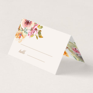 Cartão de Mesa de Casamento Floral Jardim de Aquar