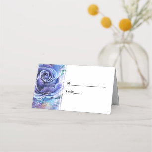 Cartão de Mesa de Casamento Floral Roxo