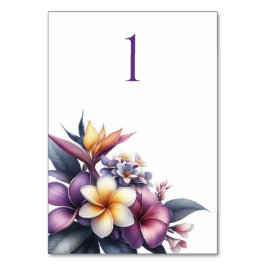 Cartão de Mesa de Casamento Floral Tropical