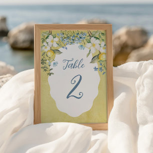 Cartão de Mesa de Casamento La Dolce Vita Lemon