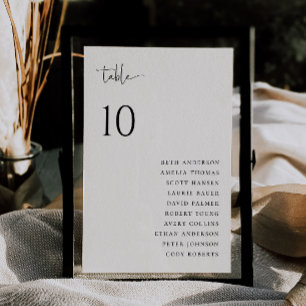Cartão de Mesa de Casamento Minimalista