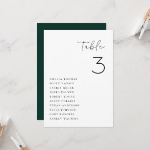 Cartão de Mesa de Casamento Minimalista