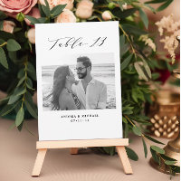 Cartão de Mesa de Casamento Minimalista 13 Número 