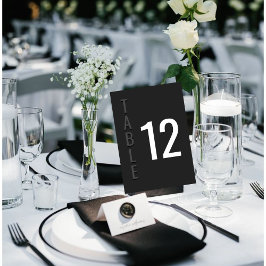Cartão de Mesa de Casamento Minimalista Blackout M