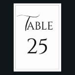 Cartão de Mesa de Casamento Moderno Elegante<br><div class="desc">Escrito de rico lindo em preto e branco,  número de tabela adorável de eventos. Perfeito para qualquer evento em qualquer ocasião.</div>