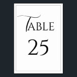 Cartão de Mesa de Casamento Moderno Elegante<br><div class="desc">Escrito de rico lindo em preto e branco,  número de tabela adorável de eventos. Perfeito para qualquer evento em qualquer ocasião.</div>