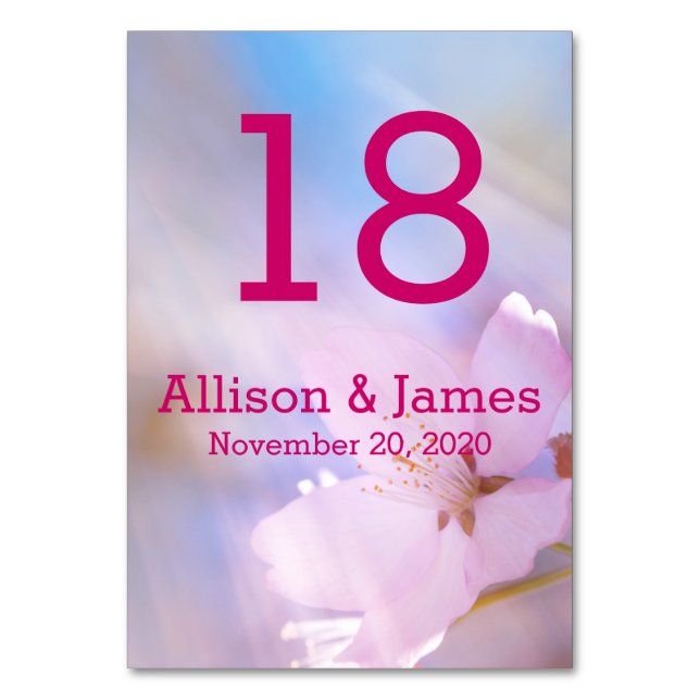 Cartão de Mesa de casamento personalizado (Frente)